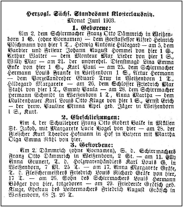 1903-07-11 Kl Standesamtsregister